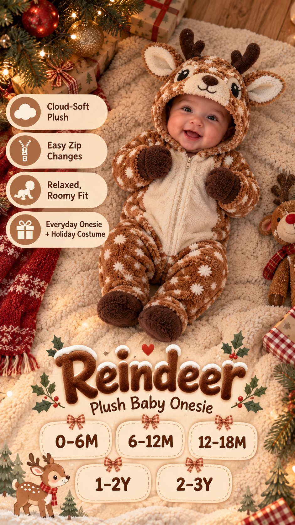 Baby Reindeer Onesie Jumper